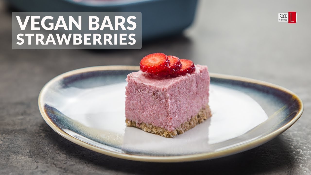 Raw Vegan Strawberry Bars | Food Channel L - A New Recipe Every Day!