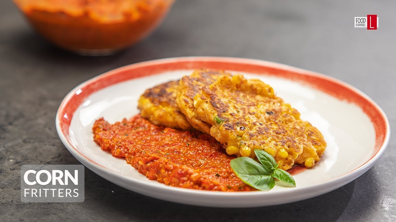 Corn Fritters with Romesco Sauce | Food Channel L Recipes