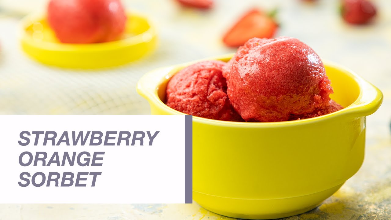 Strawberry Orange Sorbet | How to make sorbet | Food Channel L Recipes