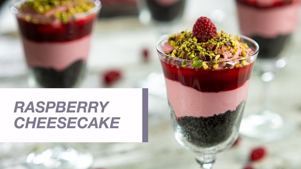 Raspberry cheesecake with Oreo biscuits in a Glass | Food Channel L Recipes