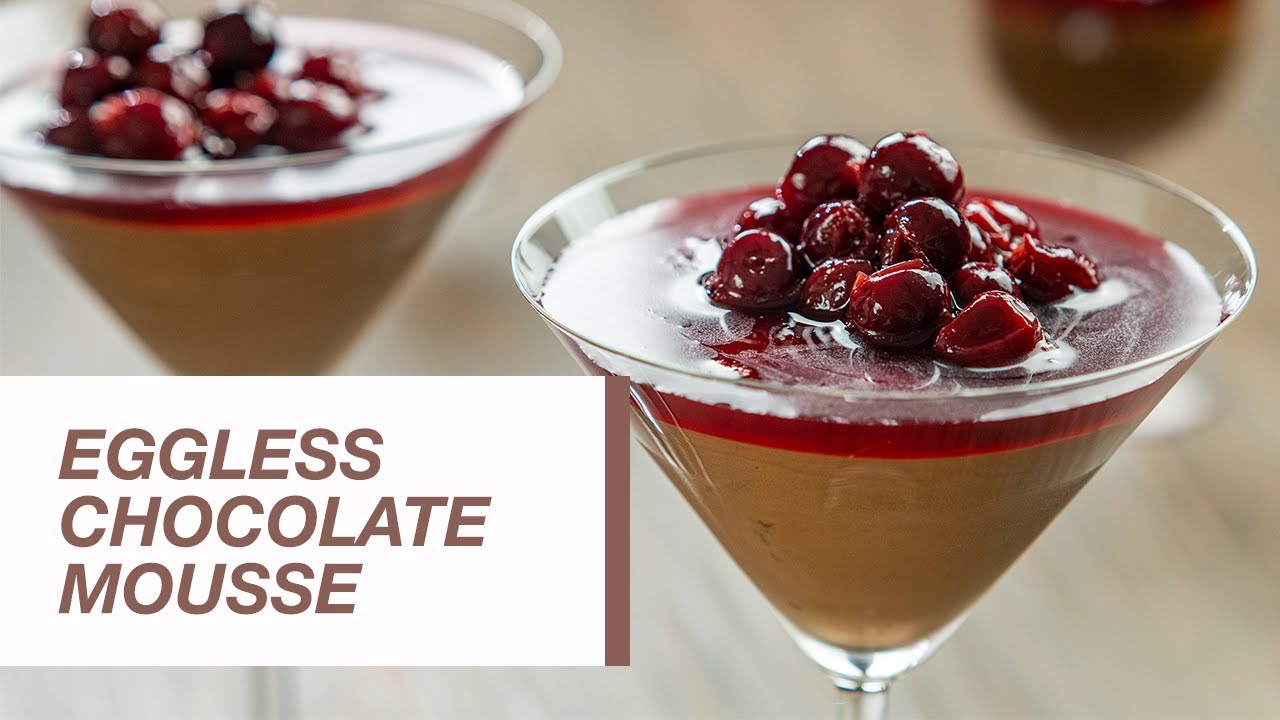Eggless Chocolate Mousse with Sour Cherry Compote | Food Channel L Recipes