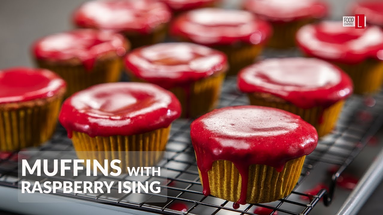 Lemon Chia Seeds Muffins With Raspberry Icing | Food Channel L - A New Recipe Every Day!